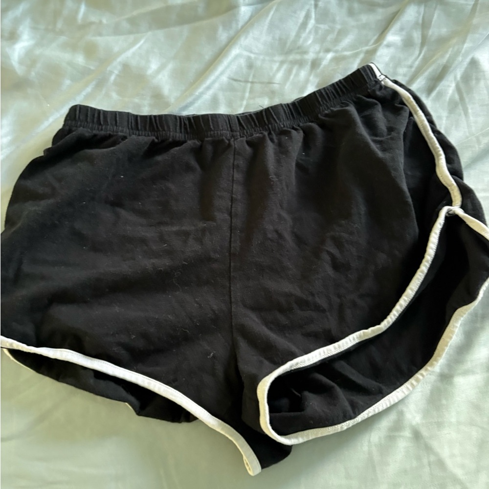 SHEIN Black and White Athletic Shorts Lightweight Runner Style